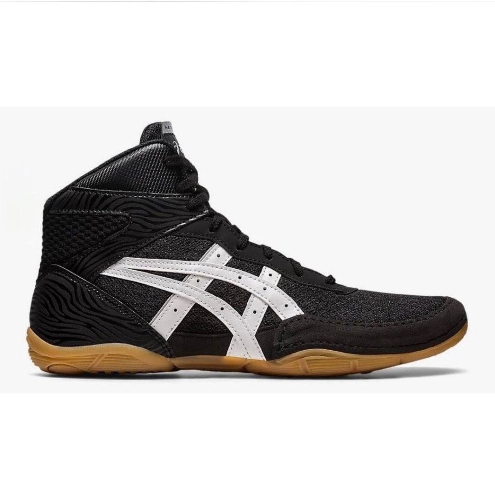 Asics Matflex 5 Wrestling Shoes Mens 11.5 Black White High Top Sneakers